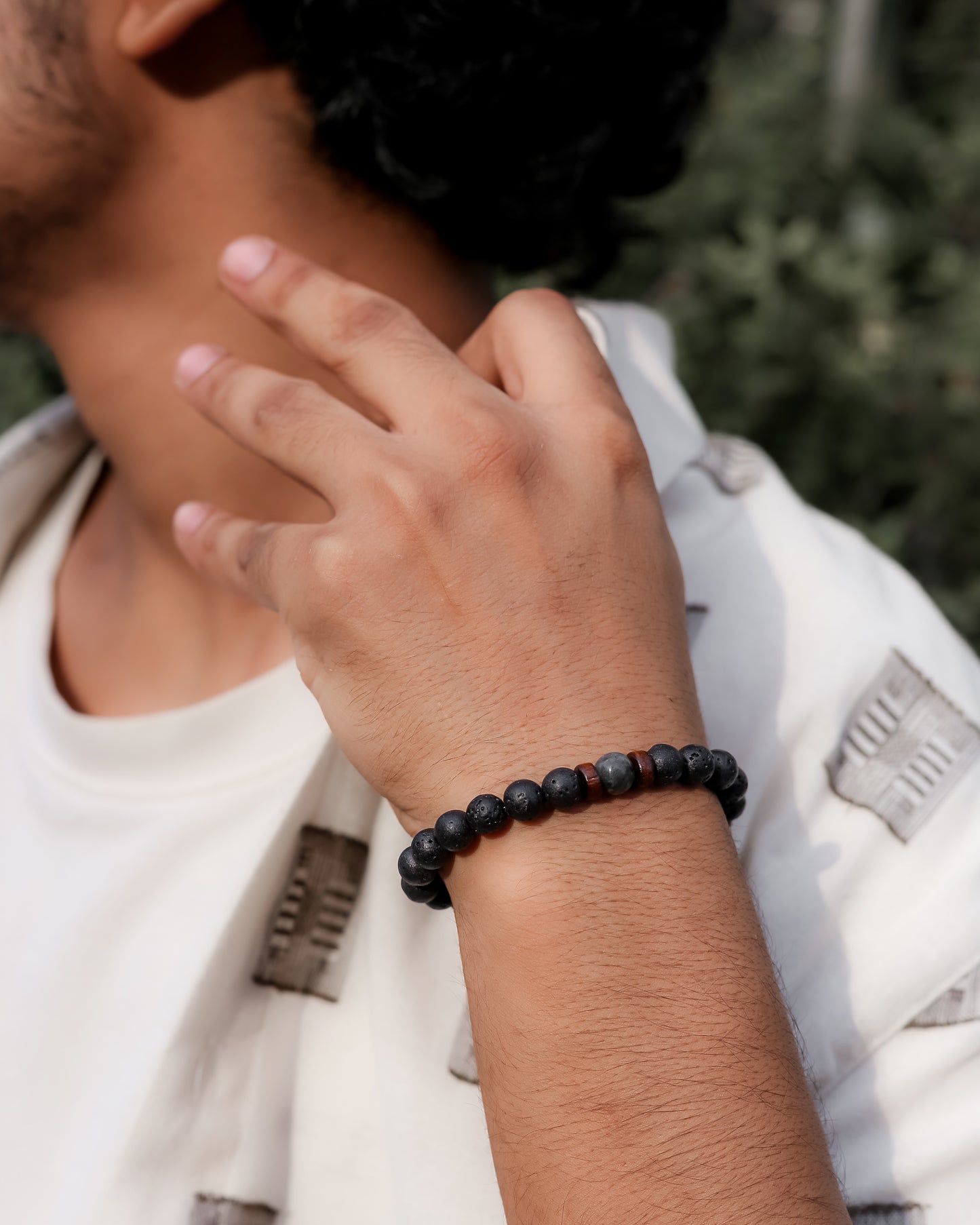 Noir Pulse Beads Bracelet
