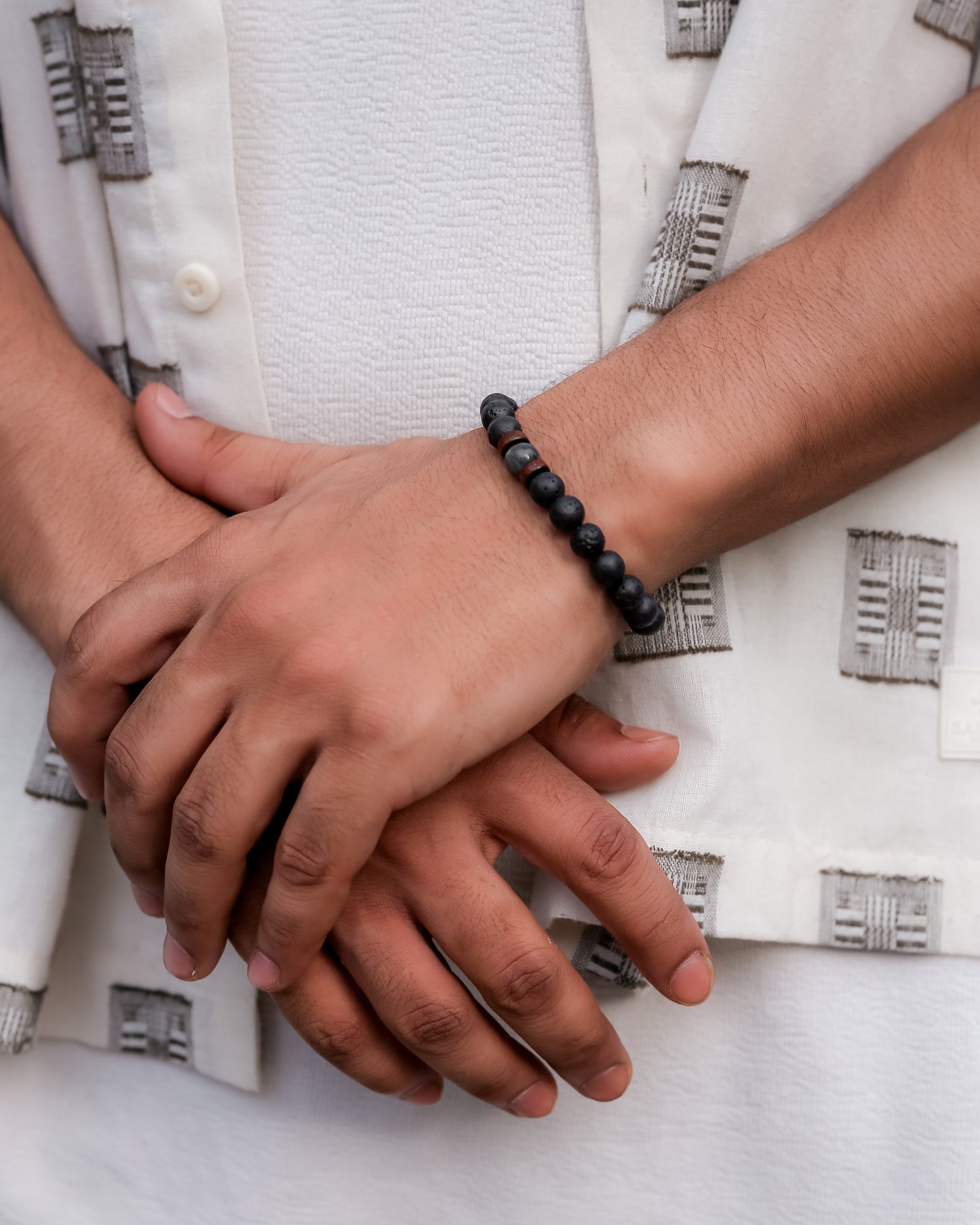 Noir Pulse Beads Bracelet