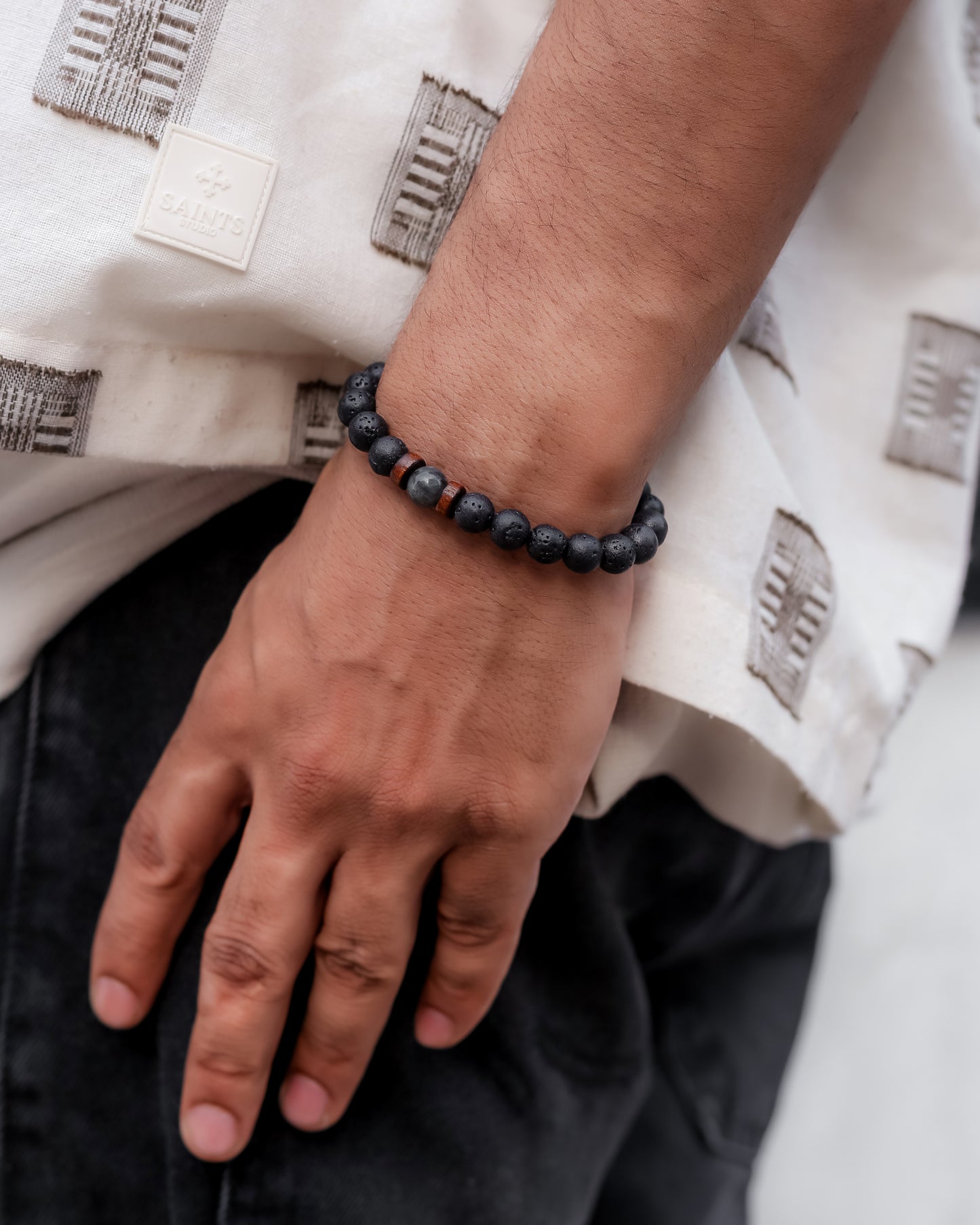 Noir Pulse Beads Bracelet