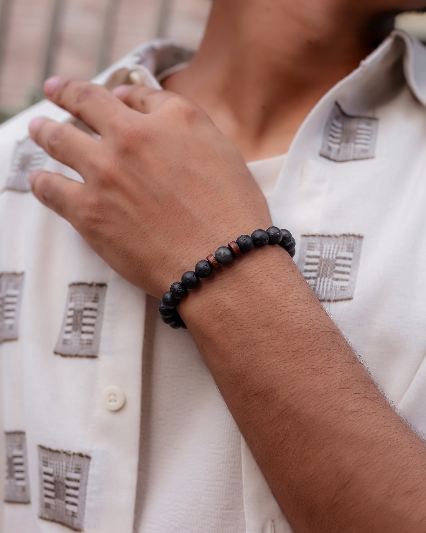 Noir Pulse Beads Bracelet