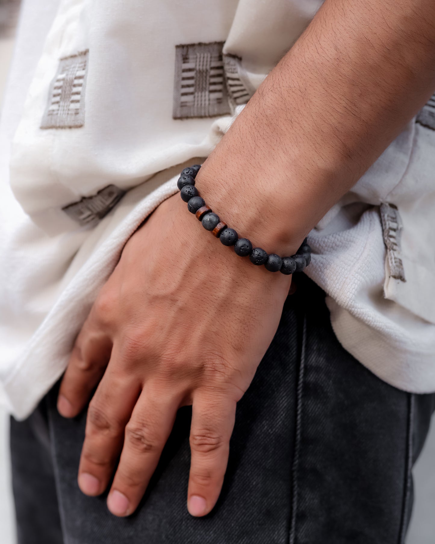 Noir Pulse Beads Bracelet